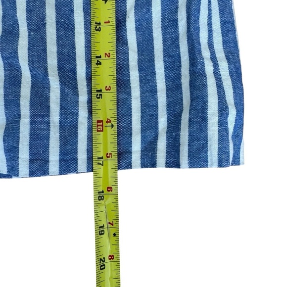 J Crew Mini Blue White Striped Linen Blend Skirt Pockets size 2 - Picture 5 of 9